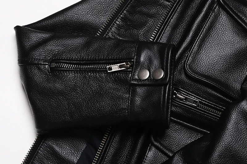 НОВАЯ черная куртка из натуральной кожи в стиле M65 мужская модная тонкая яловой