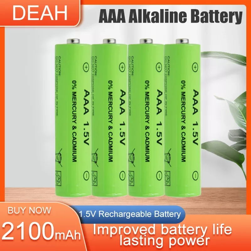 

NEW2023 1-4PCS 1.5V 2100mAh AAA 3A Alkaline Rechargeable Battery For Camera Flashlight Toys Shaver Watch Mouse Clock Remote Cont
