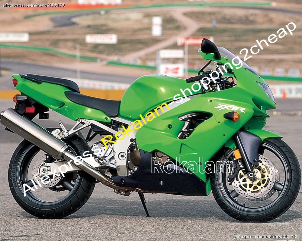 

ZX 9R ZX9R 98 99 Full Fairing Body Kit For Kawasaki Ninja ZX9R 1998 1999 Green Motorcycle Fairing Kit(Injection Molding)