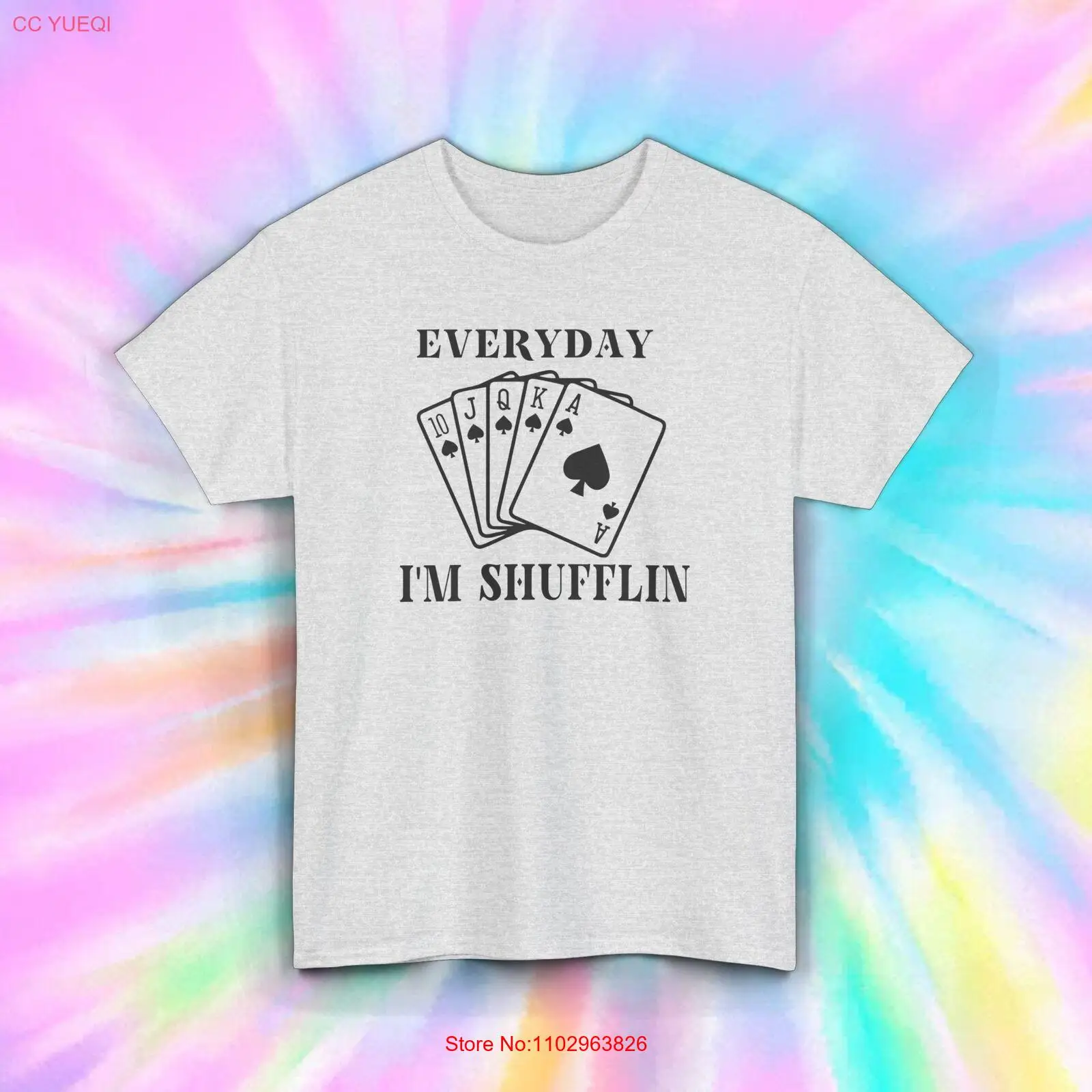 Футболка Everyday I'm Shufflin с забавной покерной карточной игрой подарок игроку
