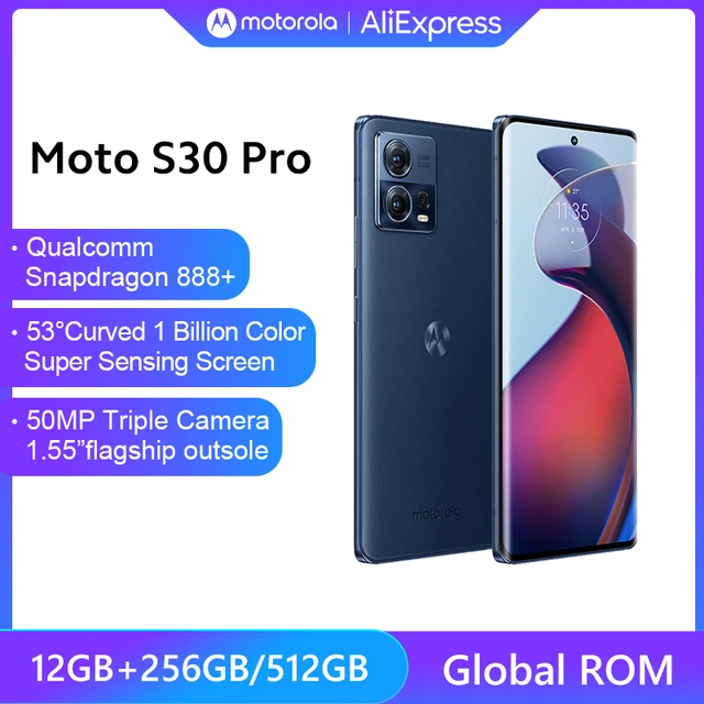 Global Rom Motorola MOTO S30 Pro 5G Smartphone 6.55'' Snapdragon888 Plus 50MP Triple Camera 68W Fast Charging 4400mAh Battery