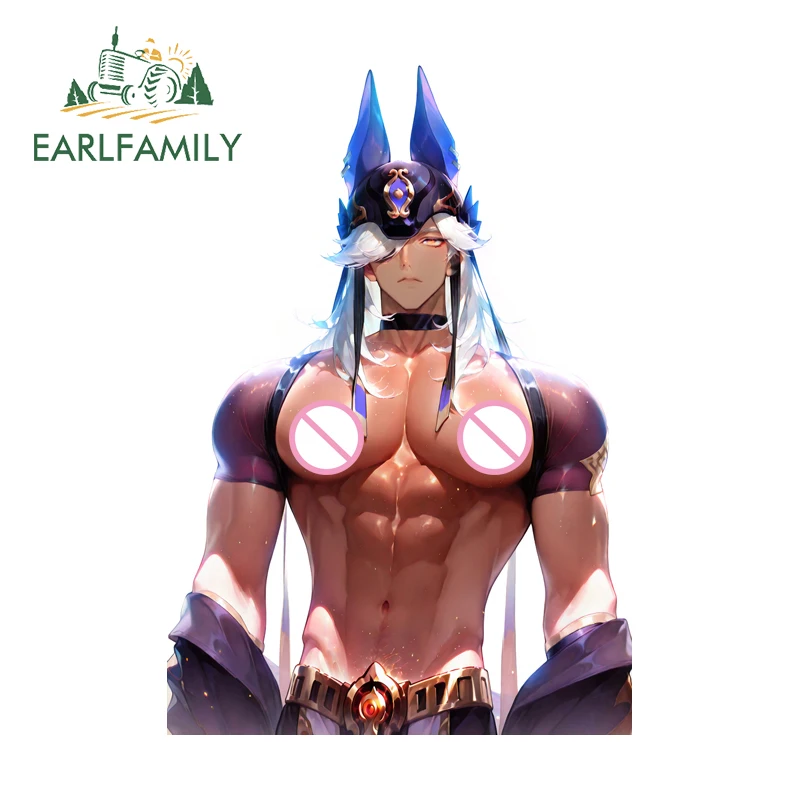 

EARLFAMILY Genshin Impact Anubis наклейки для ремонта автомобиля DIY крутые мышцы модные мужские наклейки забавные граффити наклейки окклюзия царапины