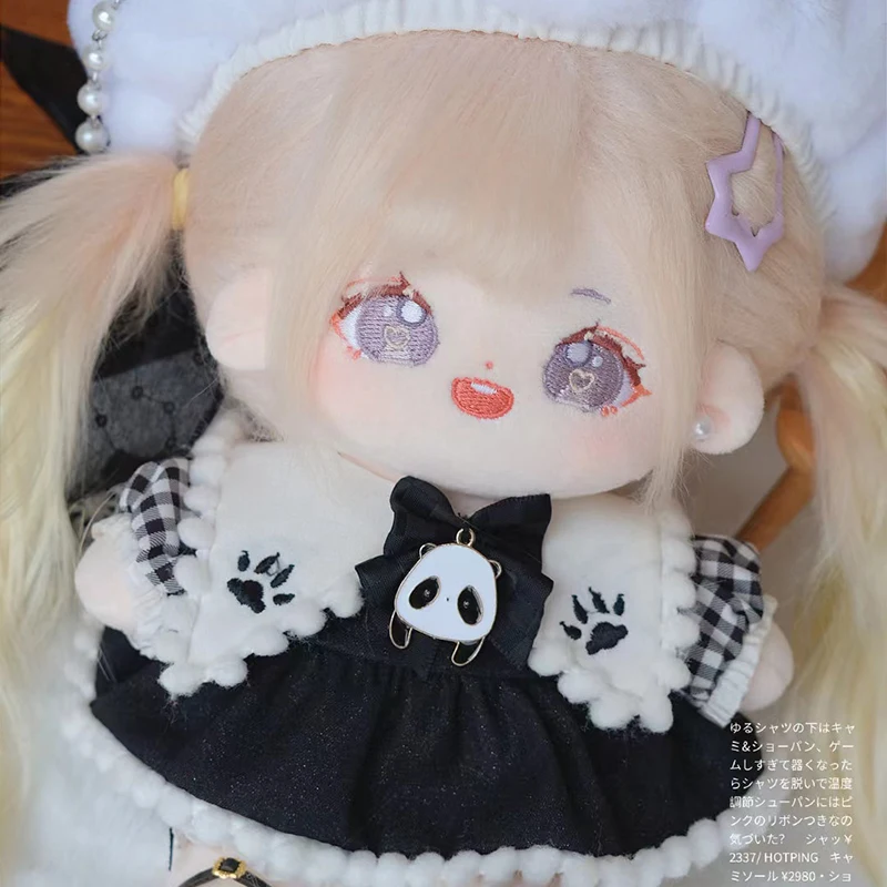 

No Attribute Kpop Panda Dress Hat Suit Clothes For Plush 15/20cm Cotton Doll Toy Cosplay Cute Coat Top Clothing Outfit Xmas Gift