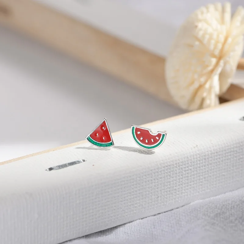 

New Trendy Fruit Round Earrings Handmade Watermelon Earring Female Wedding Party Gifts Summer Jewelry