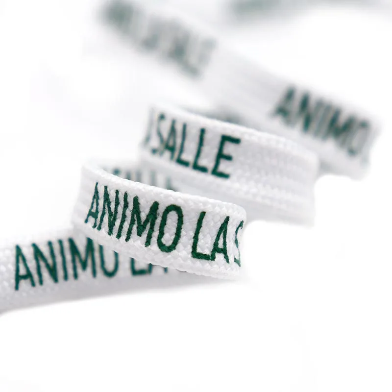 

Coolstring 7 мм холст с зелеными буквами с кружевом и надписью «ANIMO LA table»