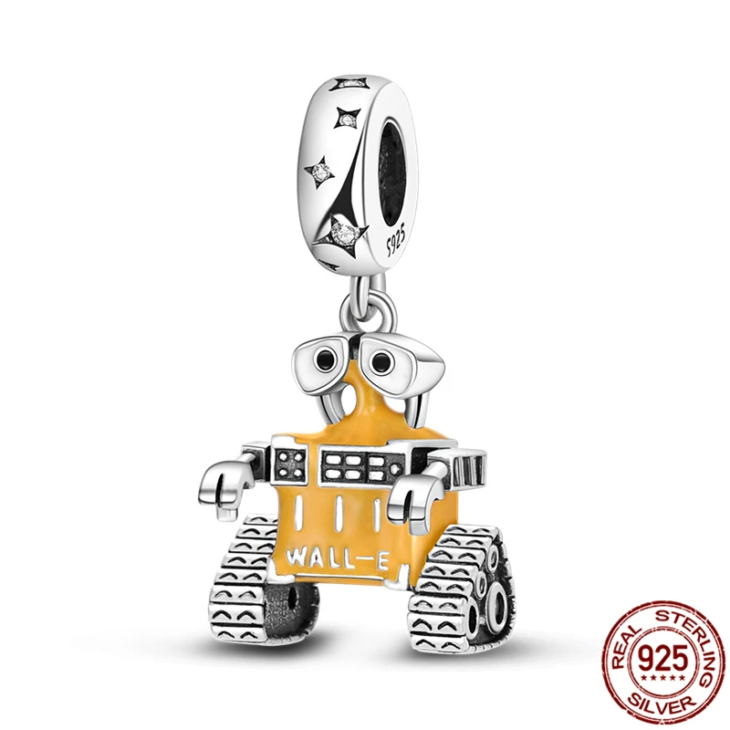 

Hot Sale 925 Sterling Silver Walli Robot Charms Beads Fit Original Pandora Bracelet Bangle For Women Jewelry Gift