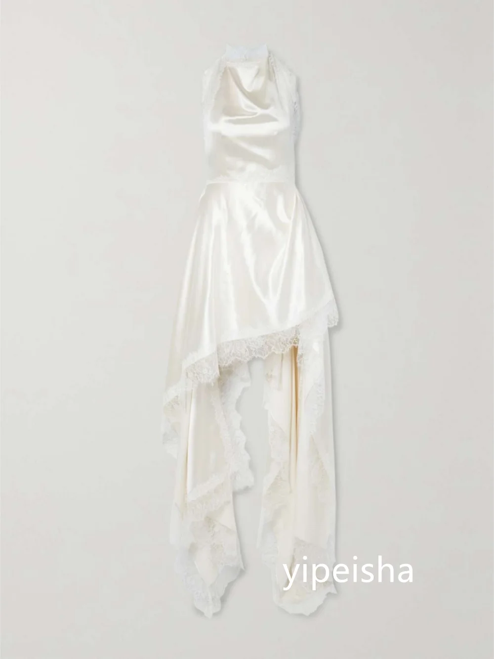 Элегантные плиссированные платья трапециевидной формы с лямкой на шее миди для