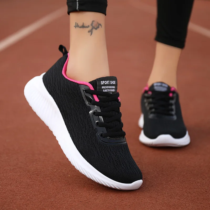 

2022 New Summer Women's sneakers Breathable Light Weight Casual Thick Sole Non-slip Sport Shoes for Women Mesh Soft Ladies Shoes