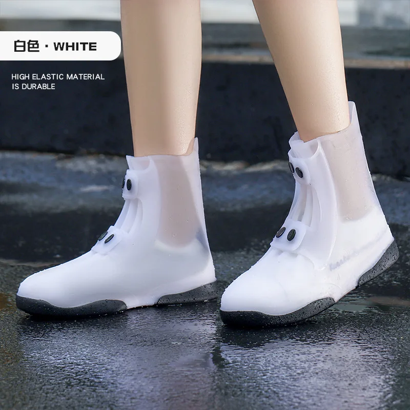 2023 New Women And Men Waterproof Shoes Cover Thicken Non-slip Unisex Rainy Day Shoes Protector Reusable Silicone Rain Shoes