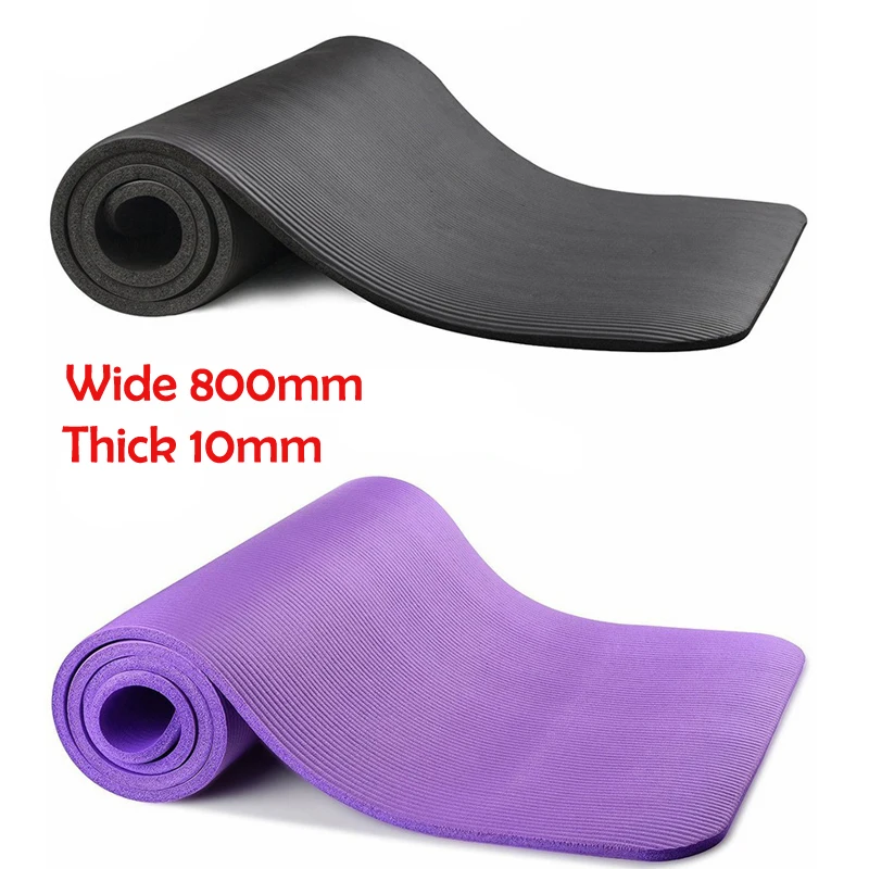 

Yoga Mat 10mm*800mm Extra-Thick Wide Pilates GYM Yoga Pad Durable Anti-Slip Thick Sports Mat Baby Play Mat Meditation Jodu Mat