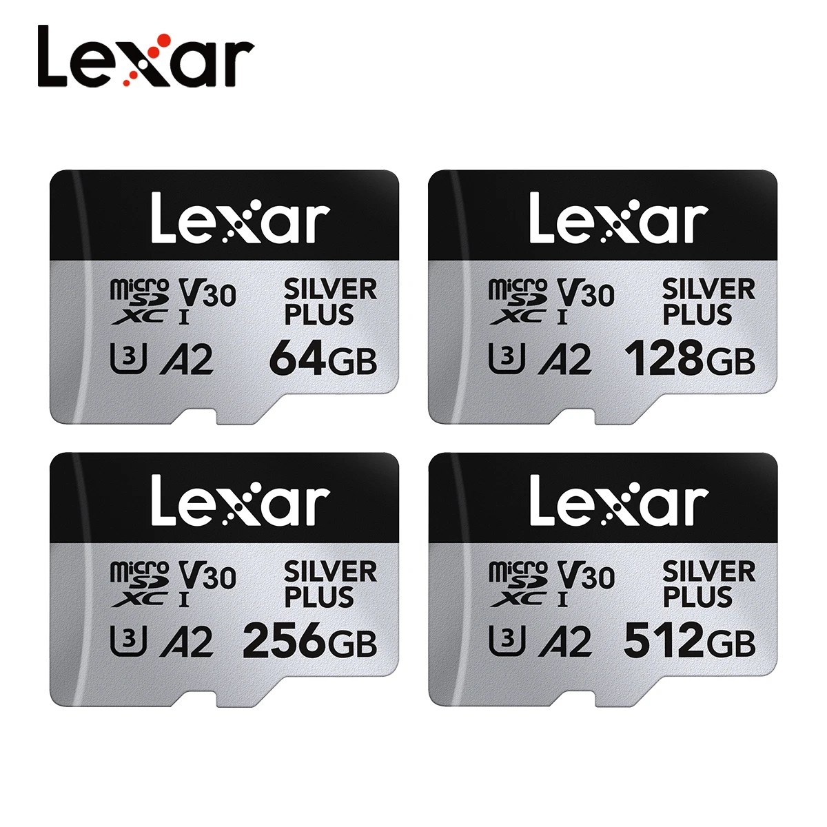 Фото Карта памяти Lexar SILVER PLUS, 64 ГБ, 128 ГБ, 256 ГБ, скорость чтения до 205 Мб/с, A2 V30 4K UHD TF 1366x, профессиональная карта Micro SD №5