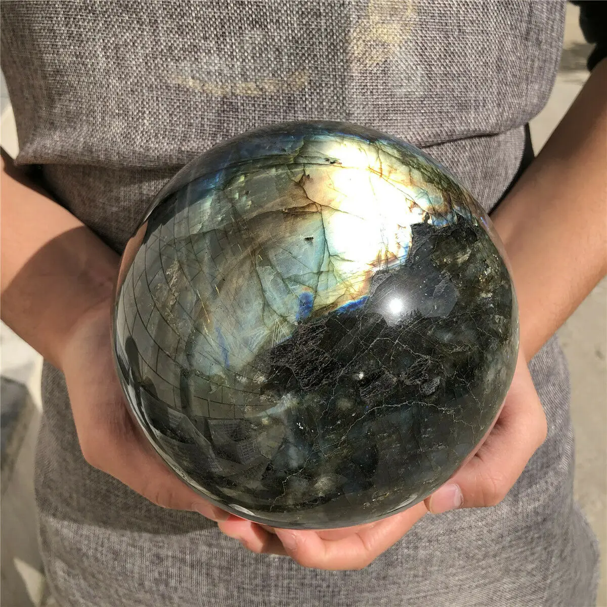 

Natural labradorite sphere rock quartz crystal ball healing 1pc