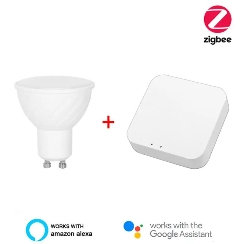 

Tuya GU10 Zigbee Smart Light LED Bulbs RGBCW 5W Dimmable Lamps Smart Life Remote Contro Work With Alexa Google Home