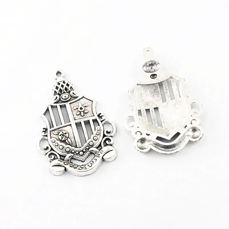 10Pcs 45*31.8MM Antique Silver Plated Bronze Color Crown Charms Pendants Diy Jewelry Findings Accessories