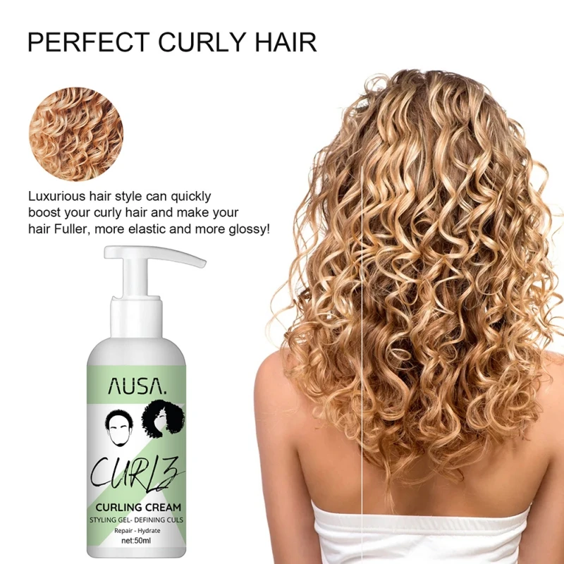 

Hair Curl Enhancer 50ml Enhances Waves And Curls Hair Care Styling Lotion for Thick Curly Hair Hair Curling Cream