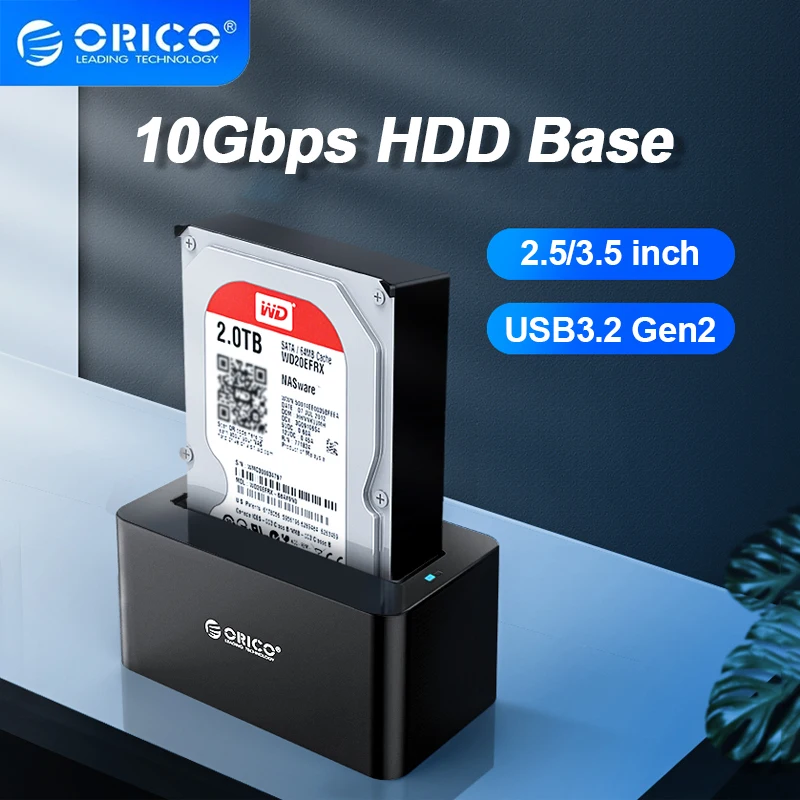 

ORICO External hard drive Type C SATA 3.0 to USB3.1 Gen2 10Gbps Hard Drive Docking Station Enclosure for 2.5/3.5 inch SSD HDD