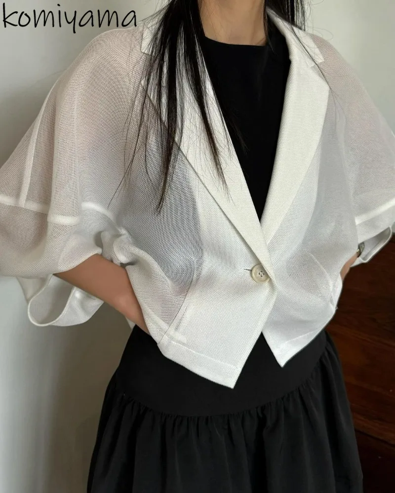 Куртка женская сетчатая свободного покроя с защитой от солнца весна-лето 2024