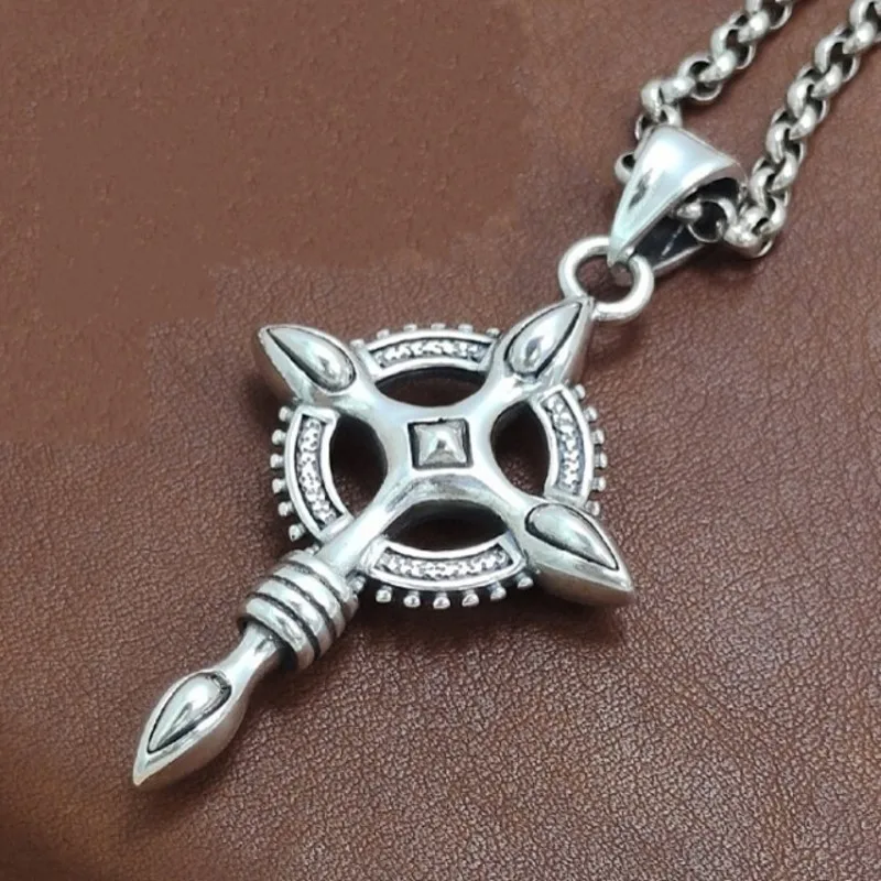 BOCAI S925 Стерлингового Серебра Хип-Хоп Личность Крест Подвеска для Мужчин и Женщин