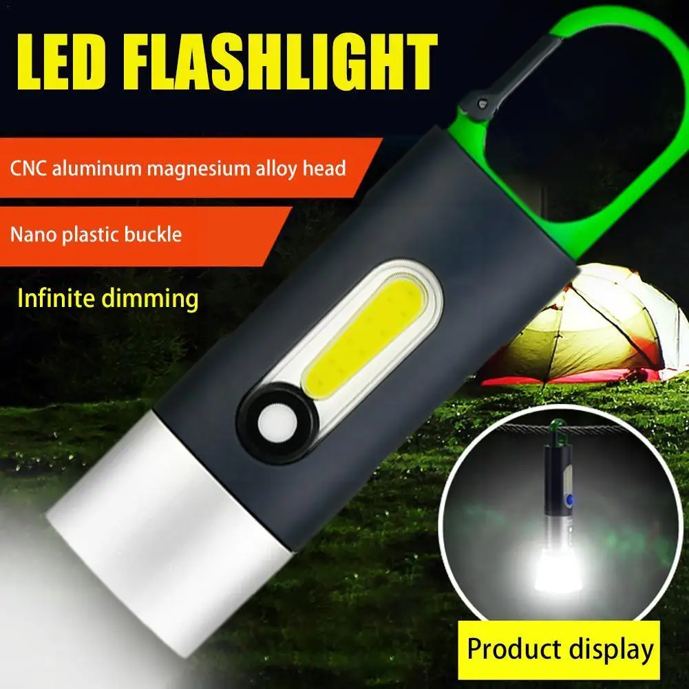 

Portable Rechargeable Outdoor Camping Flashlight Outdoor Light Flashlight Lamp Work Camping Lighting Side Multi-function Z3w4