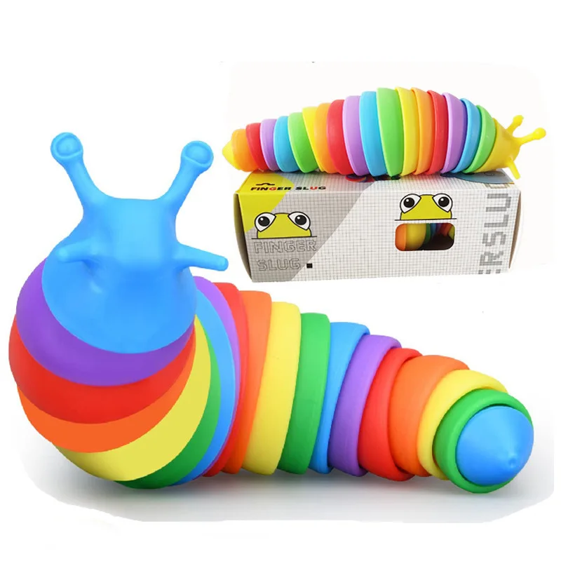 

2022 Toy Fat Brain Slug Articulated Flexible 3D Slug Fidget Toys All Ages Relief Anti-Anxiety Sensory Toys for Children Aldult