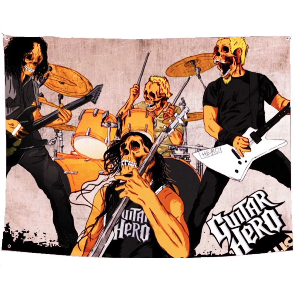 

Настенная картина рок-группы, музыкальные постеры из тяжелого металла, винтажные подвесные тканевые флаги, баннер, настенное искусство, гоб...