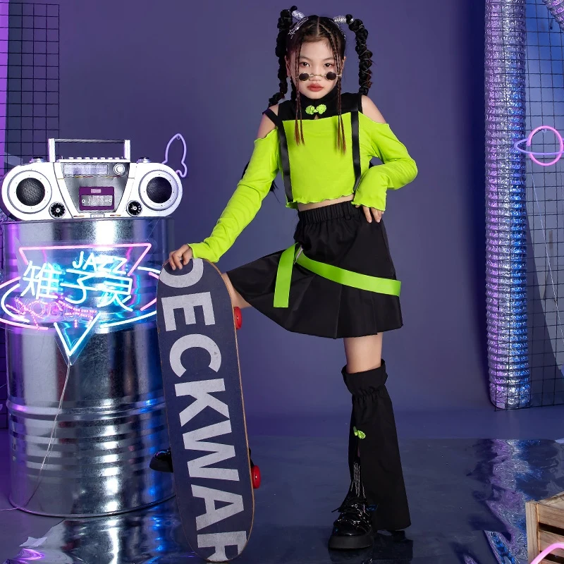 Одежда для джазовых танцев девочек модный костюм детей модель подиума в стиле