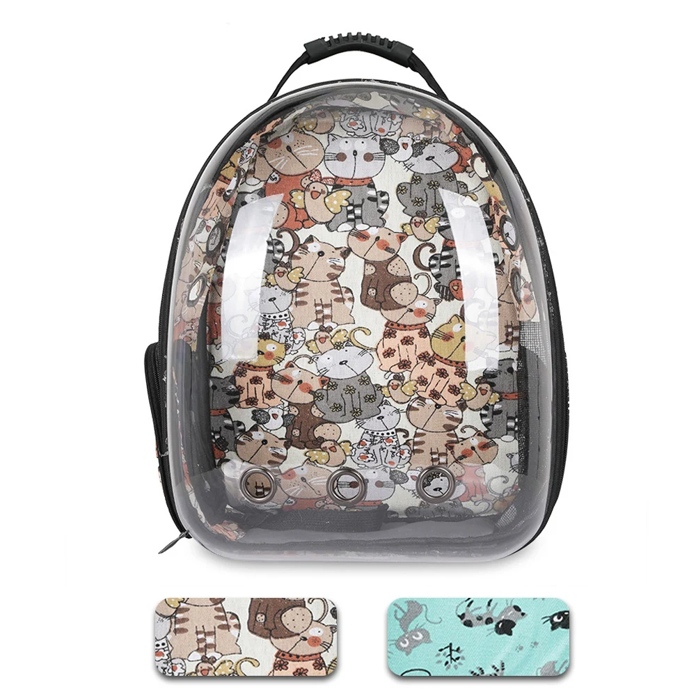 

Прозрачная дорожная сумка для маленьких собак и кошек, наружная сумка на ремне для домашних животных, дышащая Сумка-переноска для кошек, космическая капсула