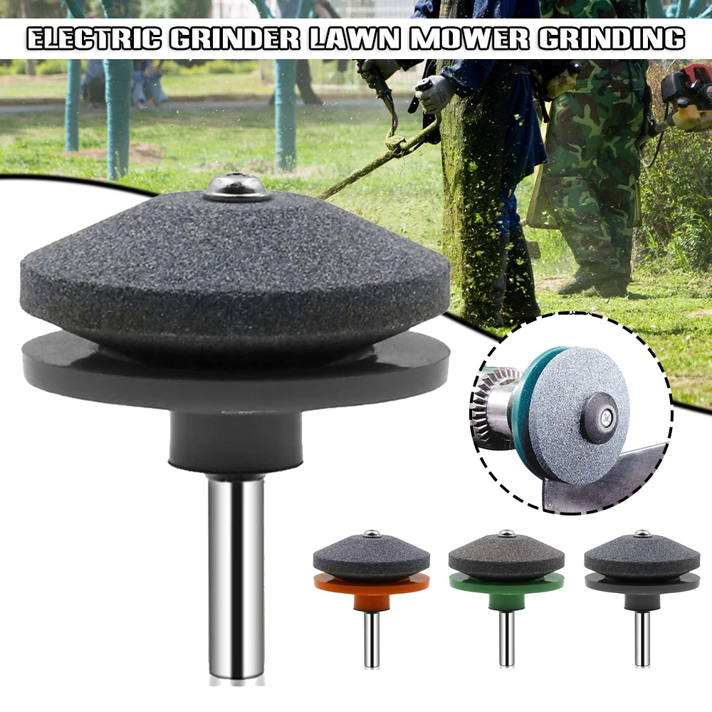 

1pc Garden Lawn Mower Sharpening Stone Blade Sharpener Universal Grinding Rotary Drill Cutter Lawnmower Knife Sharpener
