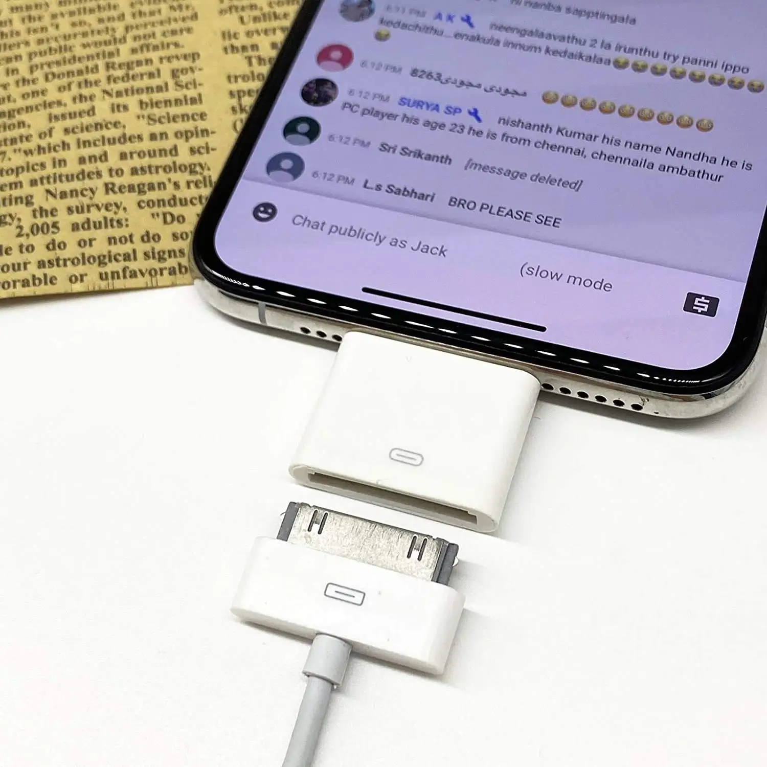 Адаптер Lightning/30-Pin с поддержкой зарядки и передачи данных совместим iPhone iPad iPod 11 XS X 8