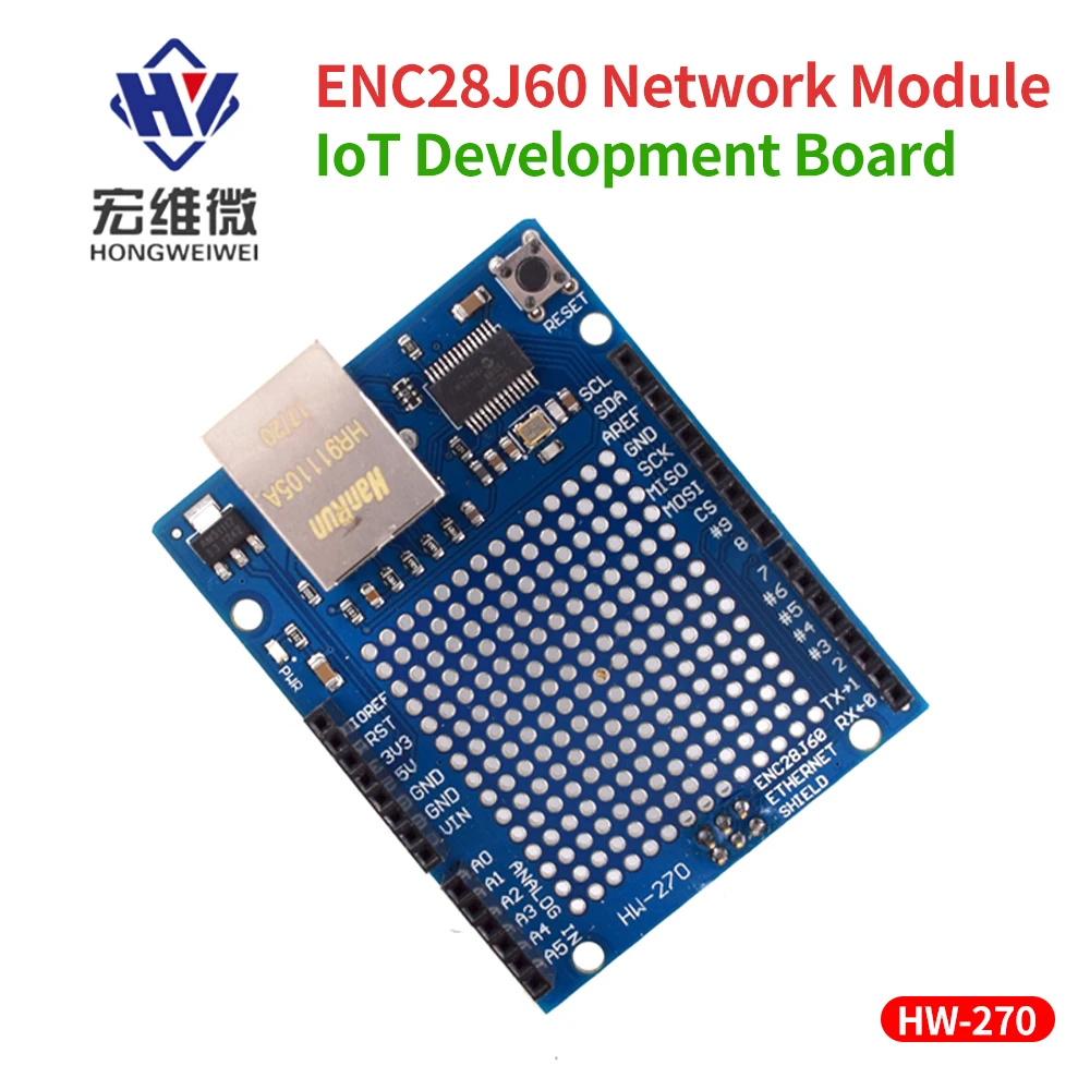 

ENC28J60 Network Module IoT Development Board Circuit Expansion Board SPI RJ45 for Ardu Internet of Things Network Server Module