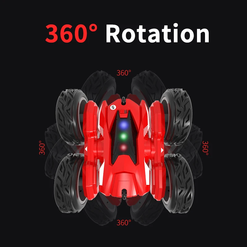 2 4G RC трюковый автомобиль с дистанционным управлением вращающийся на 360 градусов