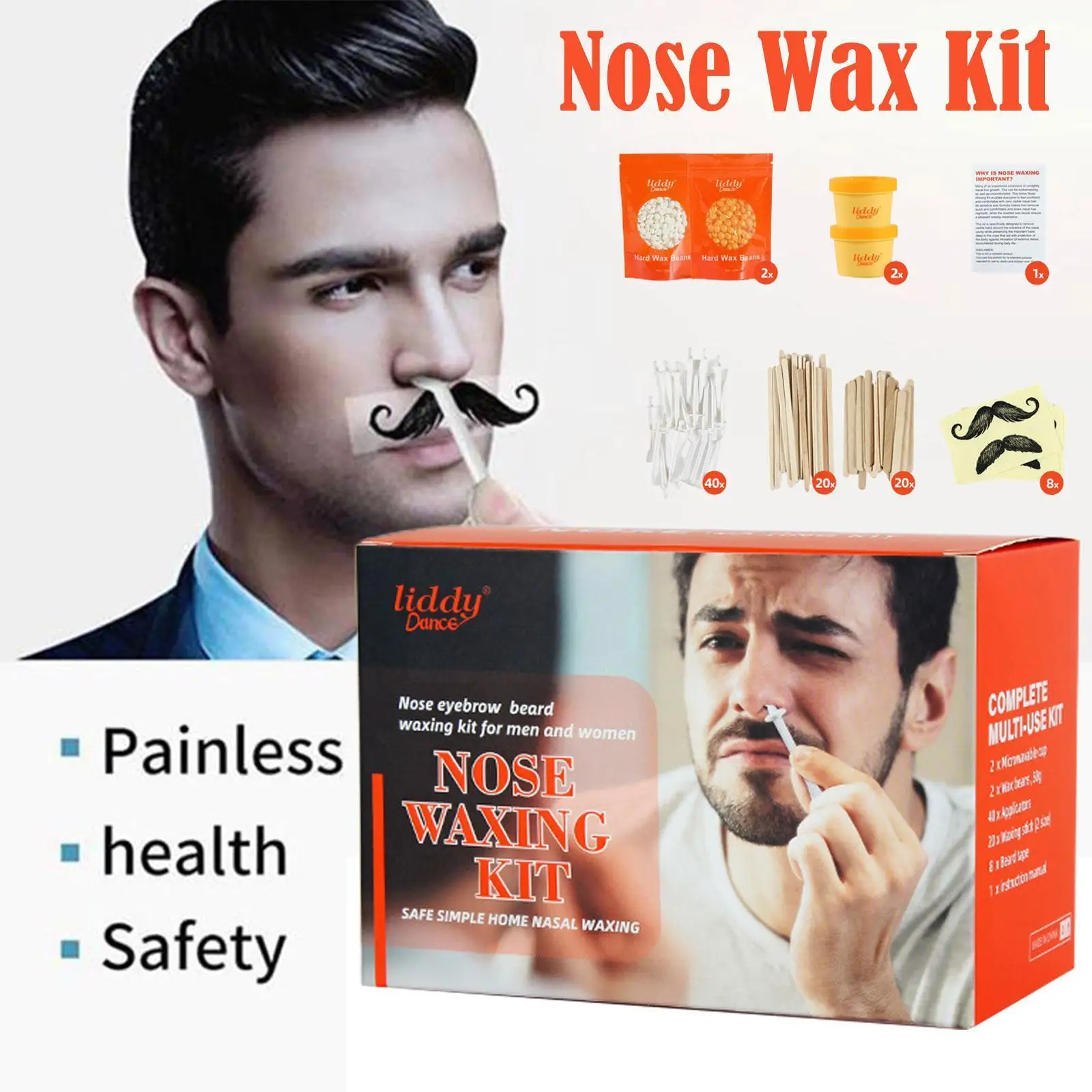 

100g Easy Painless Nose Hair Removal Wax Nose Wax Nostril Cleaning Cleaning Paper-free Wax Hair Remover Wax Accessory Depil H3B0