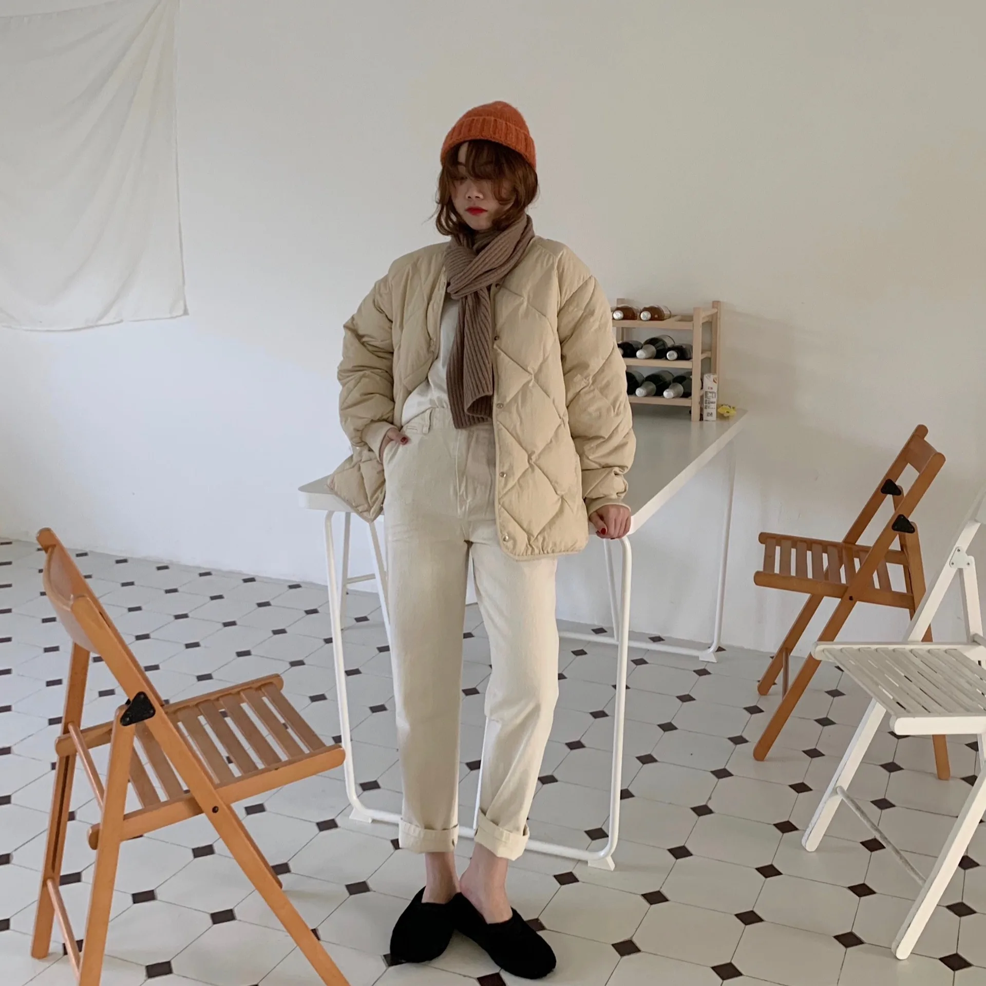 Winter Fashion Outwear Casual Jackets Solid Tops All-Match Simple Fresh Stylish Warm Women Coat Loose Thicken