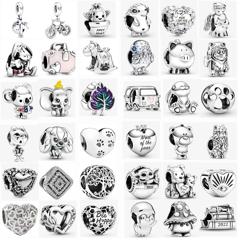 

New Original Fashion Dog Piggy Hedgehog Horse Angel Elephant Love Beads Fit Original Pandora Ladies Bracelet Gift