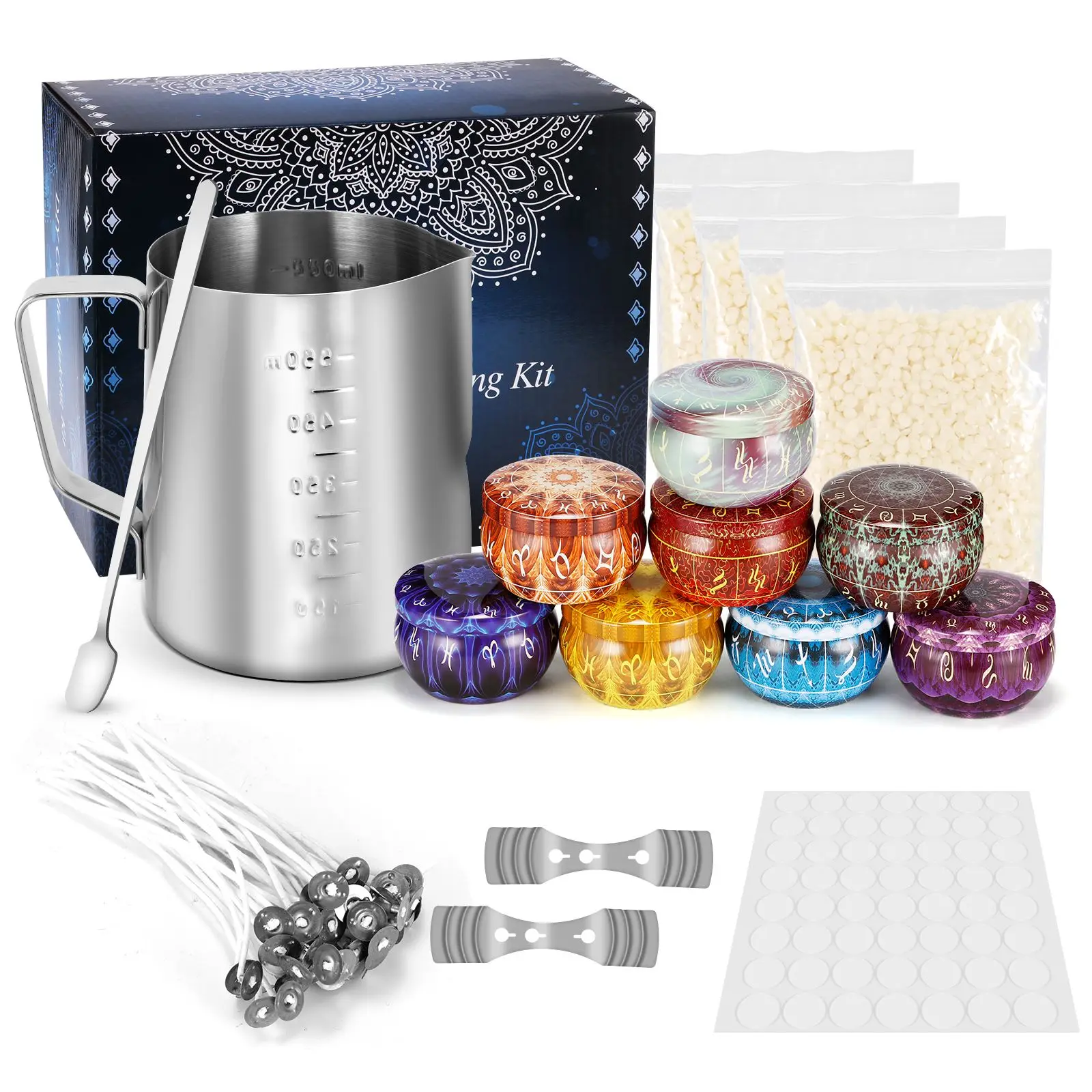 

DIY Candle Mold Set Handmade Aromatherapy Candles Making Kit Wax Melting Jars Mould For Wedding Party Candle Fixator Craft Tools