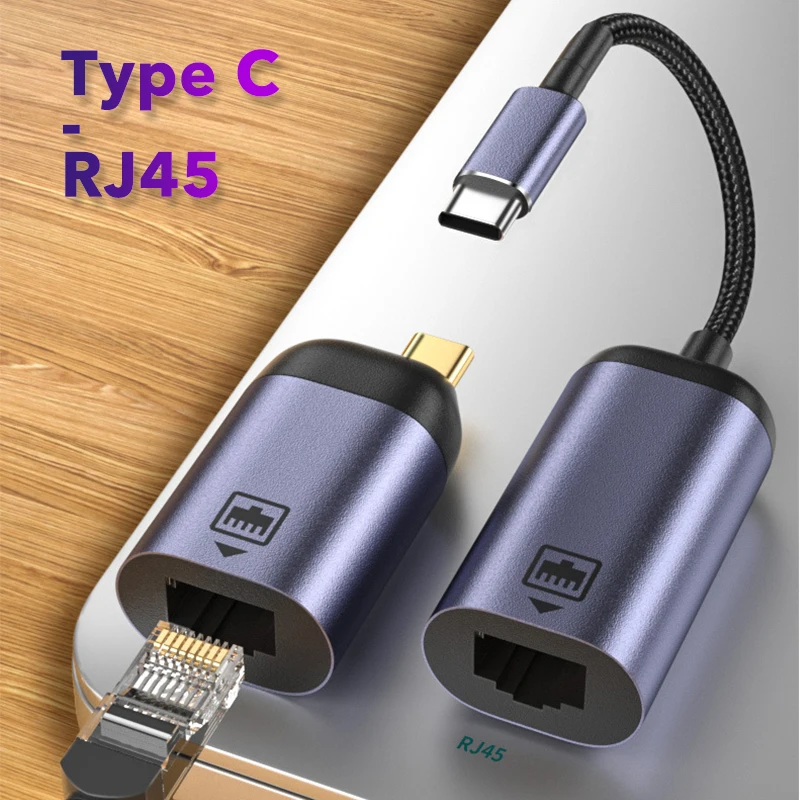 USB Тип C 3 1 RJ45 LAN Ethernet конвертер адаптер USBC до 100/1000 м гигабитная внешняя Проводная
