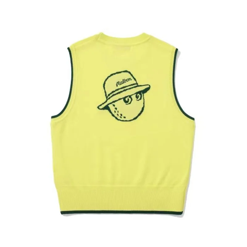 2023 Malbon Vest Preppy Solid Color Crewneck Sweater Over Sweater Vest Women's Waistcoat