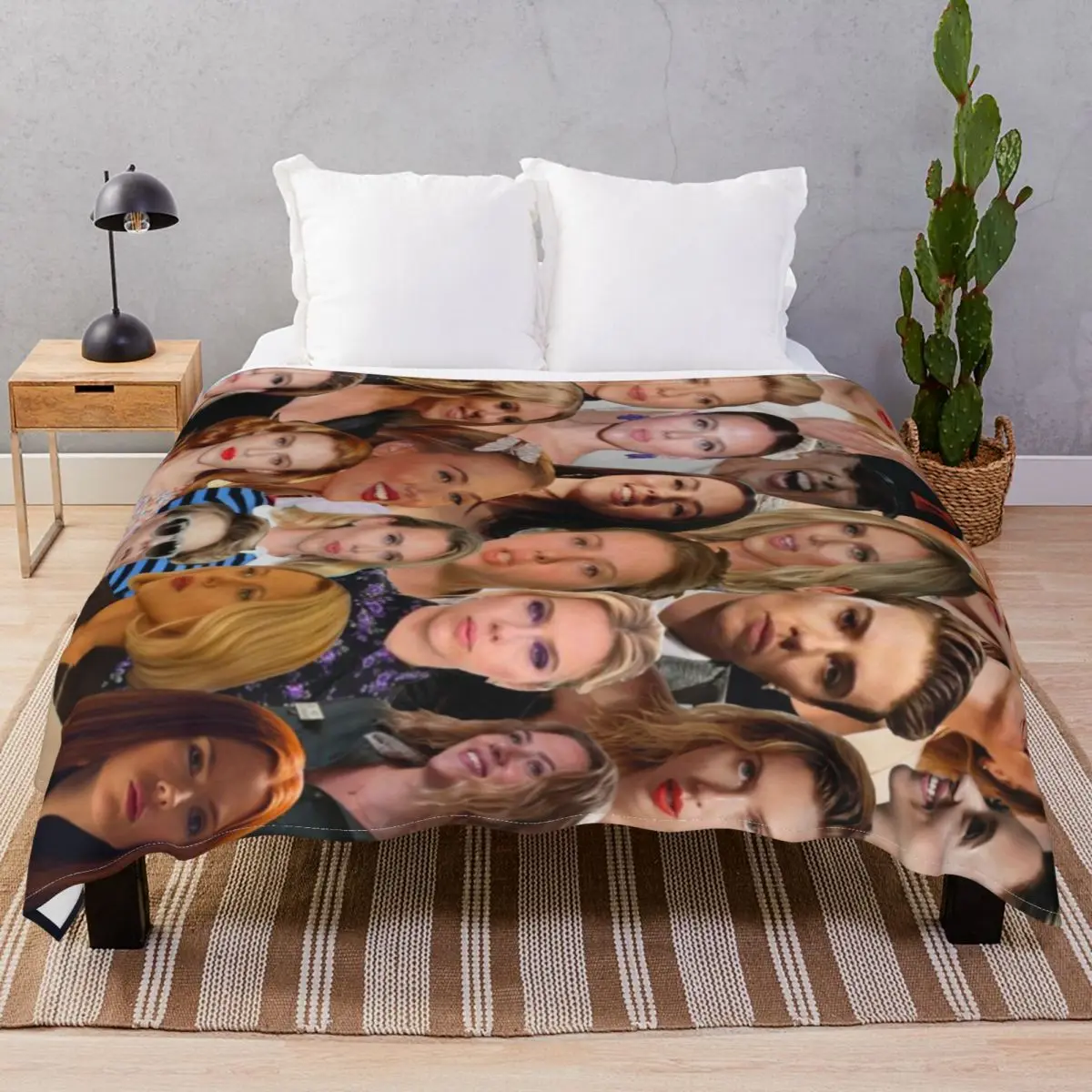 Scarlett Johansson Photo Blankets Velvet Printed Fluffy Throw Blanket for Bed Sofa Camp Office