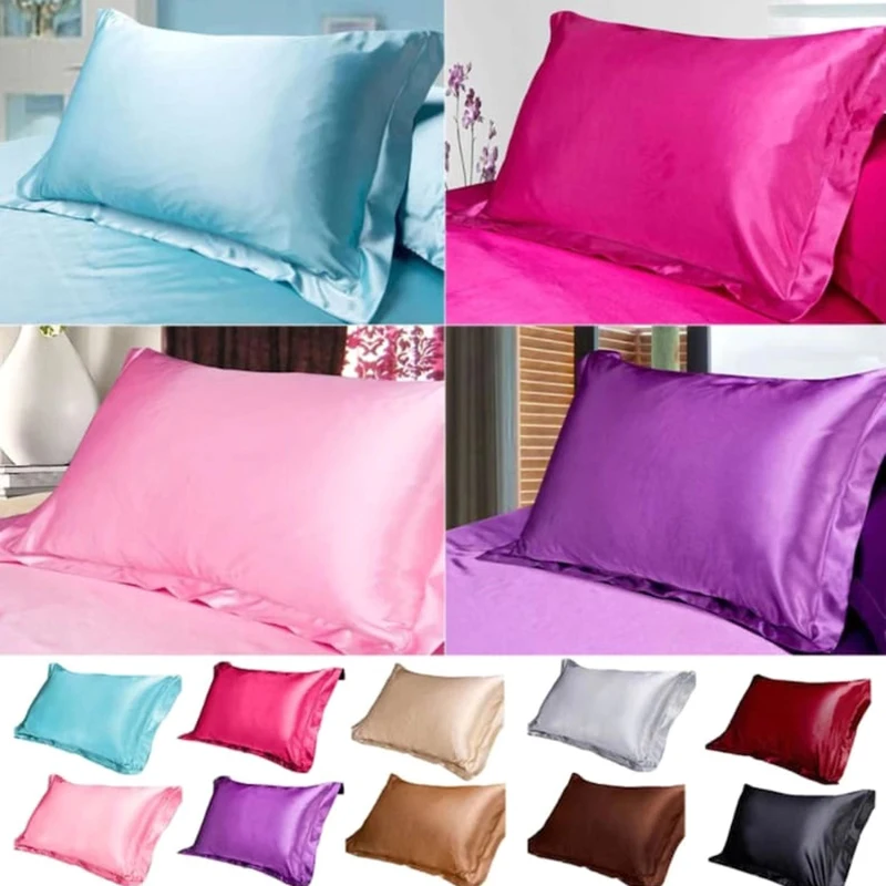 

Dropshipping 1pcs Pure Emulation Silk Satin Pillowcase Comfortable Pillow 100% Silky Satin Hair Beauty Pillowcase