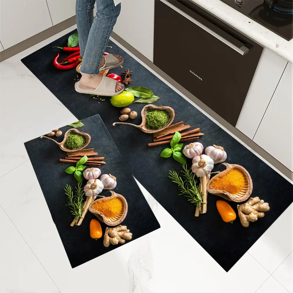 

Rugs Kitchen Long Carpet for Entrance Door Outside Floor Mat Mats Runner Bath Modern Traditional Washable Light Flower Fabric 3d