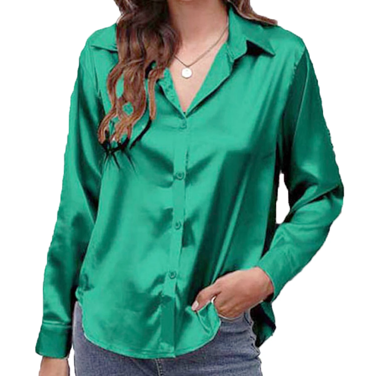 

Oversize Silk Women Shirts Solid Plain Green White Black Red Blue Pink Yellow Gold Purple Blouse Casual Business Tops Barry Wang