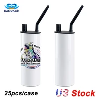 usa warehouse stocked 20 oz 20oz skinny straight white vacuum insulated double wall stainless steel sublimation blank tumbler