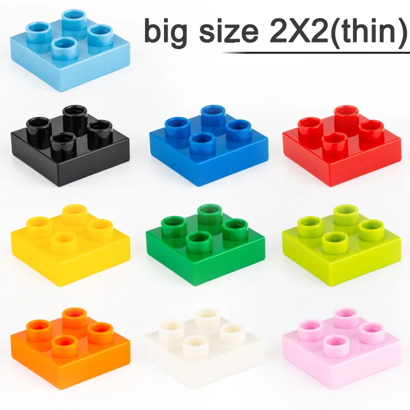 

MOC DIY Large Building Block Brick 2X2X1/2 ( Thick ) Big Size Bricks Assembled Accessories Bulk Part Children Toys