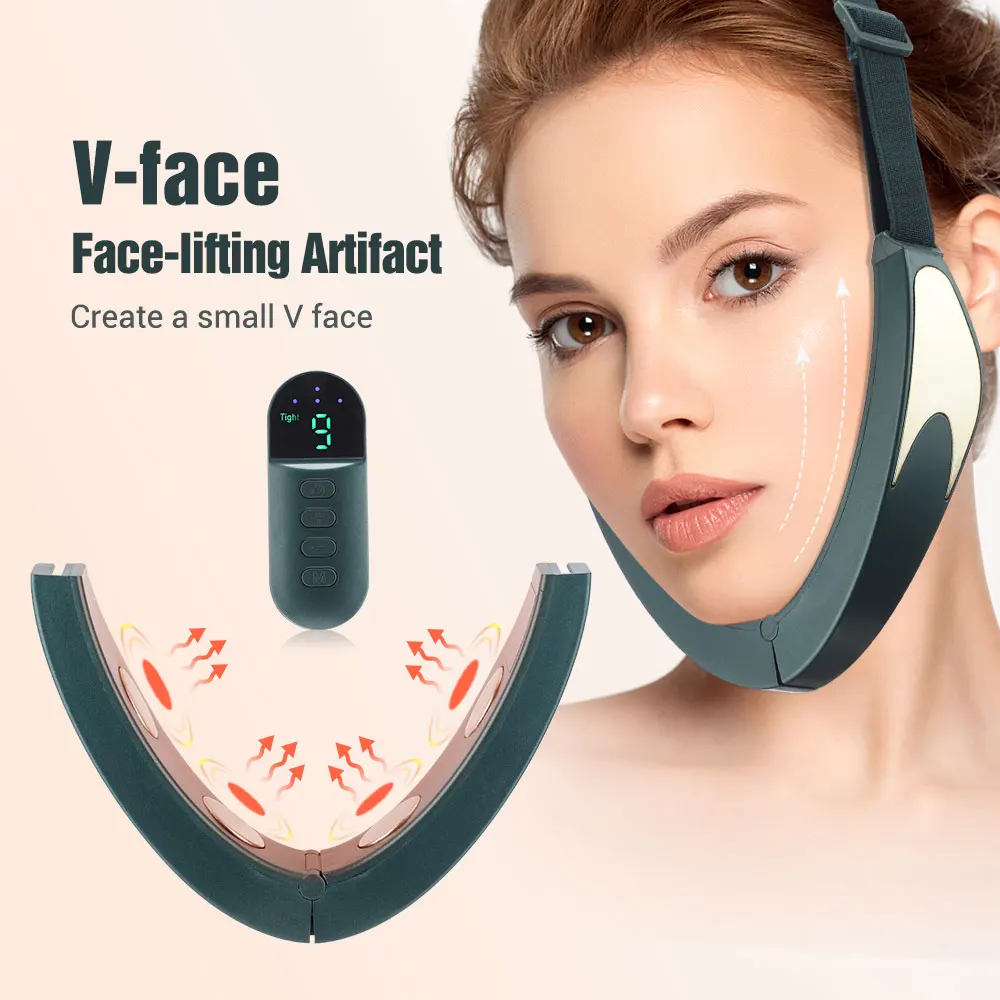 

Intelligent V Face Shaper Facial Lifting Artifact EMS Microcurrent Beauty Massager Skin Firming Face Slimmer Double Chin Reducer