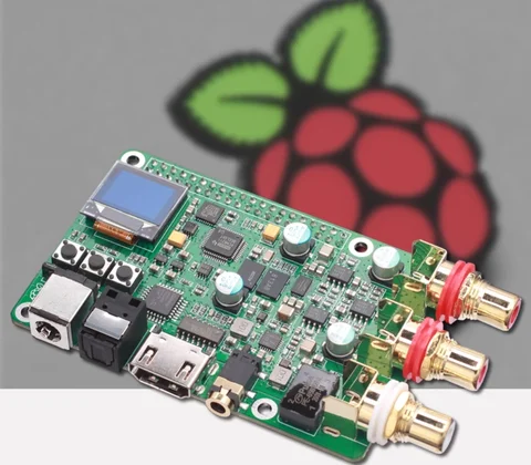 Плата аудио декодирования Raspberry pi DAC ES9038Q2M Hi-Fi лихорадка коаксиальное волокно I2S DSD512 цифровой