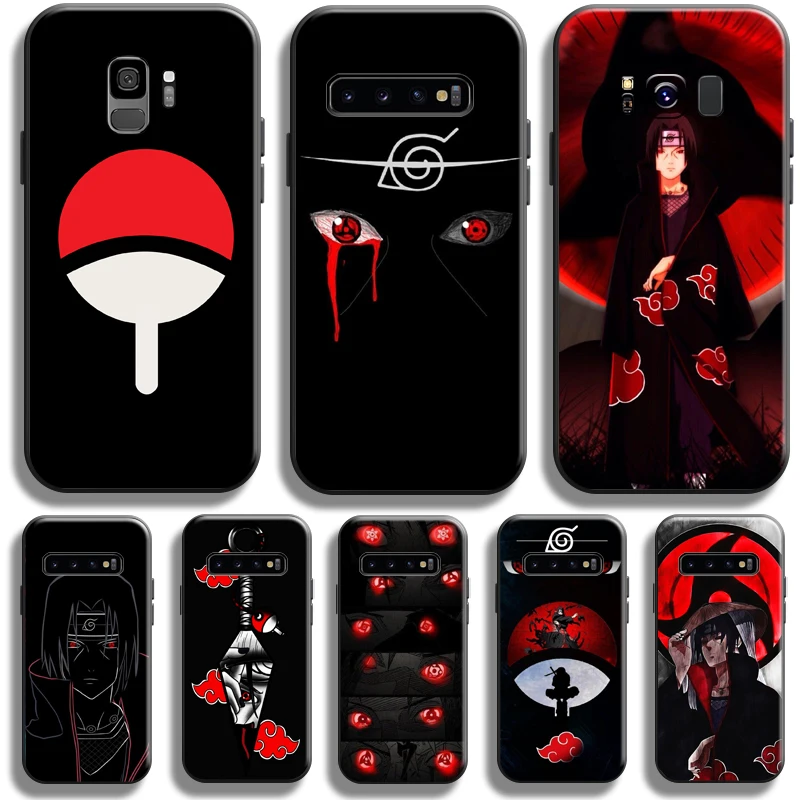

Naruto Akatsuki Uchiha Itachi For Samsung Galaxy S10 S9 S8 Plus S10 5G S10 Lite S10E Phone Case Black Funda Carcasa Back Soft