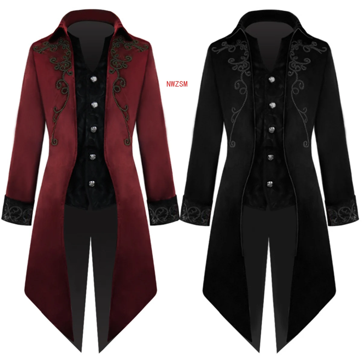 Мужской костюм в викторианском стиле для взрослых черный смокинг косплея на