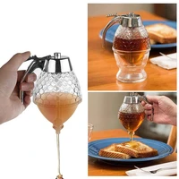 honey dispenser transparent juice syrup cup jam squeeze bottle creative honey jar waffle muffin bee drip dispenser baking gadget