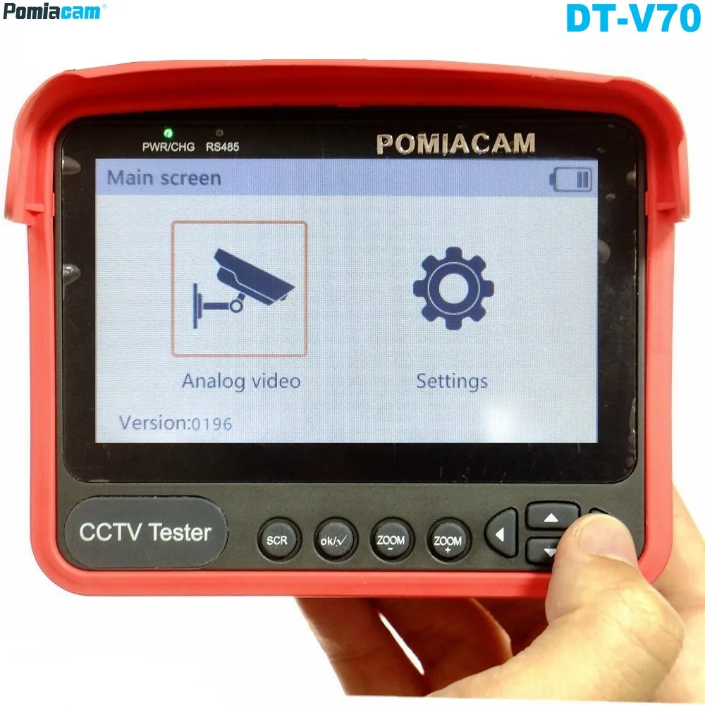 

DT-V70 Analog CCTV Tester monitor 4.3 INCH 5MP HD TVI AHD CVI CVBS automatic adaptation support RS485 PTZ wrist tester portable