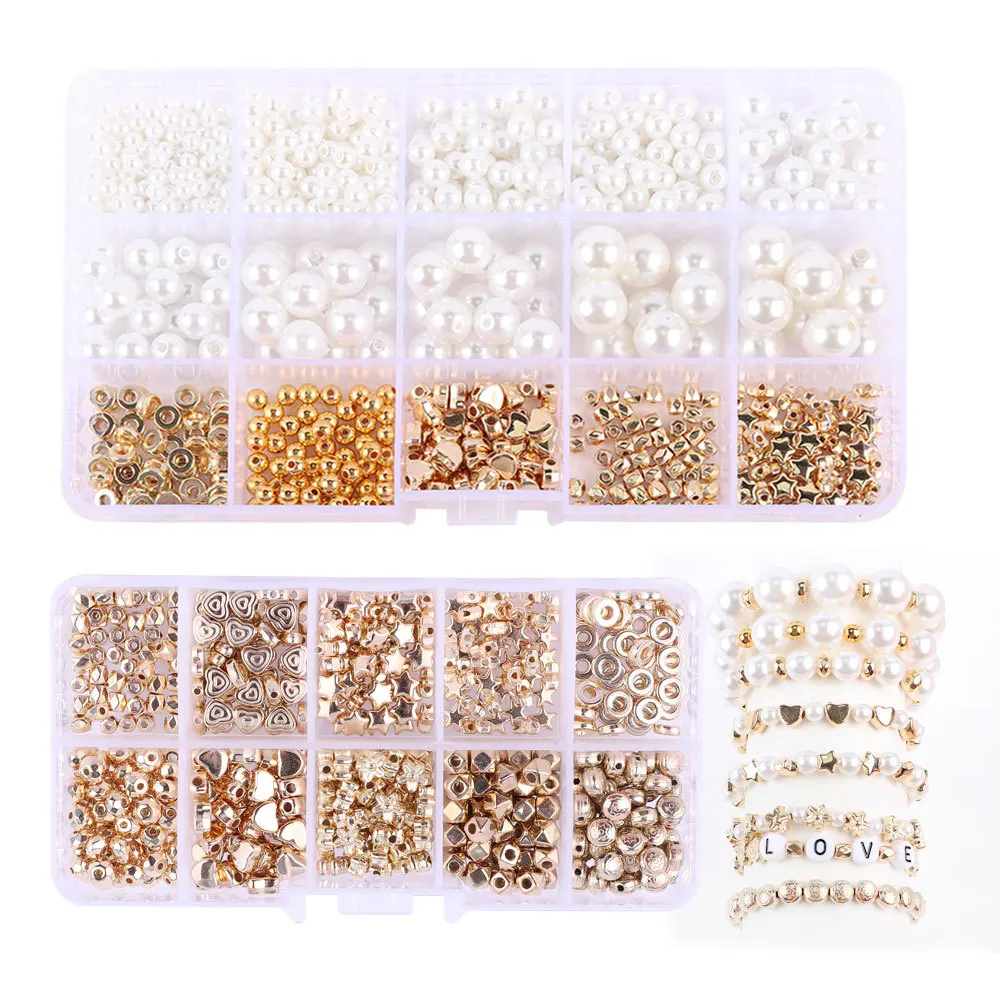 

ABS Pearl Beads For Women Bracelet Necklace Earring Rings DIY CCB Locating Ball Beads Kit For Jewelry Making Beaded Accessories